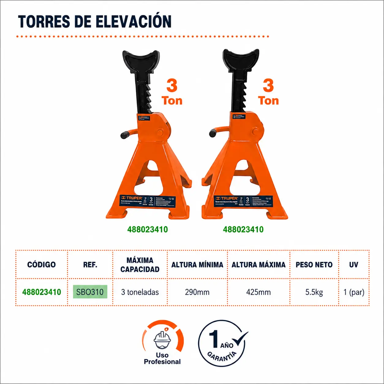 Torres de elevacion 3 Toneladas X2Und