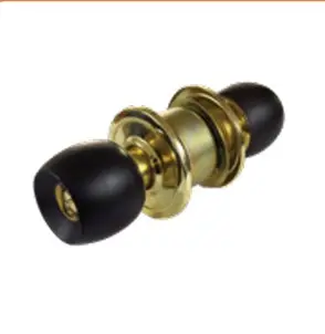CERRADURA BAÑO CILINDRO BRONCE POMO MADERA OSCURA
